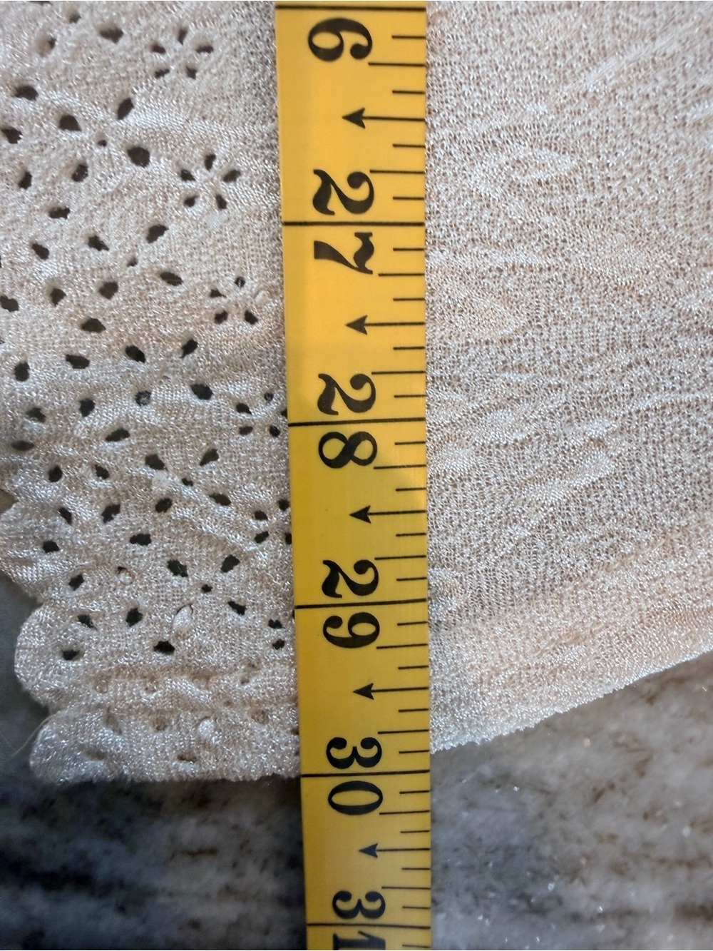 Chances R Medium Ivory Crochet Lace Open Front Cardigan Lightweight Boho - Picture 9 of 11